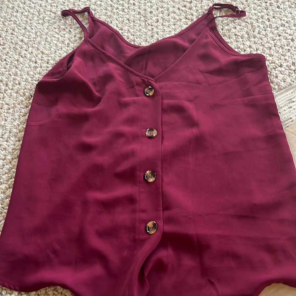 Burgundy spaghetti strap tank